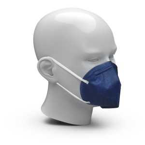 FFP2 NR Atemschutzmaske Colour blau, ohne Ventil, 5-lagig, Hochwertige Mundschutzmaske mit Made in Germany Qualität, 1 Packung = 10 Stück, Maske blau