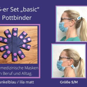 5-Er Pack Basic Pottbinder Für Erwachsene, Ohrenschoner Pflegekräfte, Ffp2, Edel Flexibel Verstellbar, Ohr Erweiterung, Maskenhalter