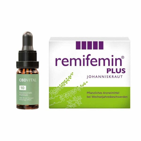 CBD Vital Naturextrakt Premium Öl 10 % + Remifemin ® Plus Johanniskraut