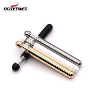 Custom logo ocitytimes gold tip ceramic vape e cig 0.5ml 2mm oil hole thick oil cartridge disposable cbd pen