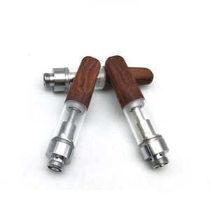 Factory price Original quality Wooden tips CBD oil cartridge 1ml 0.5 ml ceramic coil wood tips glass vape cartridge