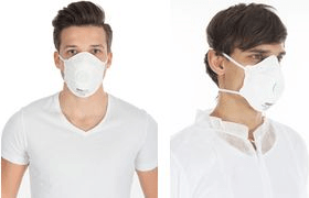 HYGOSTAR Dolomit Atemschutzmaske, Schutzstufe: FFP2 weiße PP-Einwegmaske, Atemventil verhindert Hitzestaus, - 20 Stück (29335)