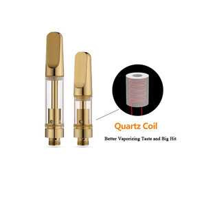 High End Gold CBD Oil Vape Cartridge With Japan Tech Quartz Coil 2.0mm Intake Holes For Very Thick Oil/Distillate