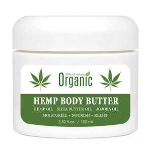 Private Label Natural Organic Hemp Oil Cream CBD Moisturizer Moisturizing Soothing Relief Shea Butter Hemp Butter CBD Butter