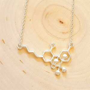 THC Molecule Necklace Cannabis Medical Marijuana CBD Pot Weed Molecule Necklace Science Gift Graduation Anniversary