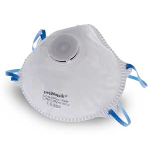zetMask® FFP2 NR D Feinstaubfiltermasken, mit Ventil, Einweg-Atemschutzmasken zum Schutz gegen feste und flüssige Partikel, 1 Karton = 12 Boxen á 10 Stück = 120 Stück