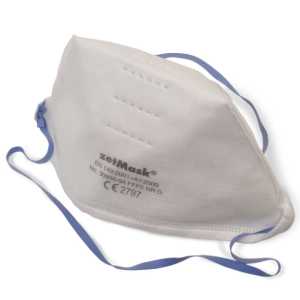 zetMask® FFP2 NR D Feinstaubfiltermasken, ohne Ventil, Einweg-Atemschutzmasken zum Schutz gegen feste und flüssige Partikel, 1 Box = 20 Stück