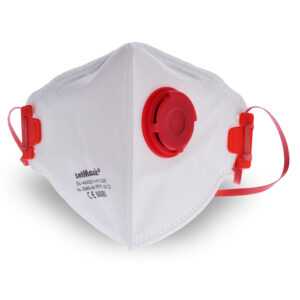 zetMask® FFP2 NR D Feinstaubfiltermaske mit Ventil, Faltbare Schutzmaske in hygienischer Einzelverpackung, 1 Karton = 10 Boxen à 15 Stück = 150 Stück