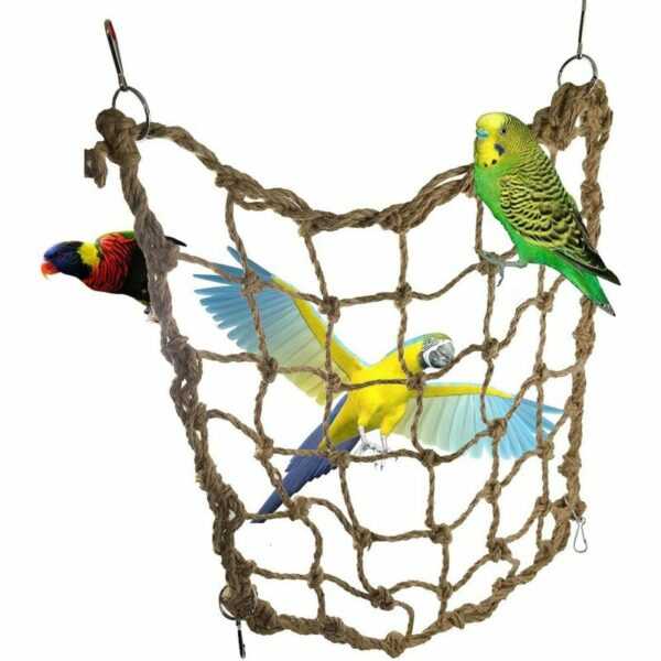 1 stücke Haltbarer Papagei Netto Hanf Seil mit Häkeln Vogel Kletternetz Netto Swingleiter Hängematte Spielzeug für kleine U0026 Way Parrot