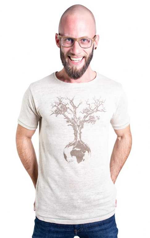 Rundhals T-Shirt Fairwear Hanf Shirt Natural Weltenbaum S