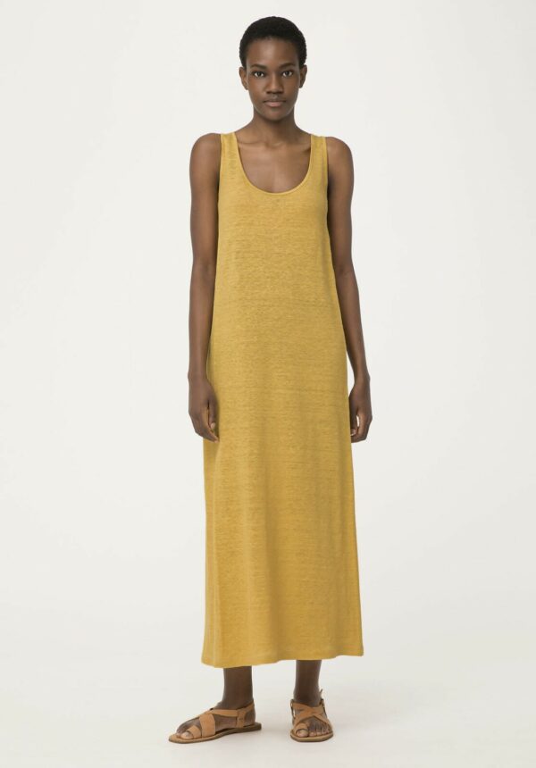 hessnatur Damen Jersey-Kleid aus Hanf - gelb - Größe 36
