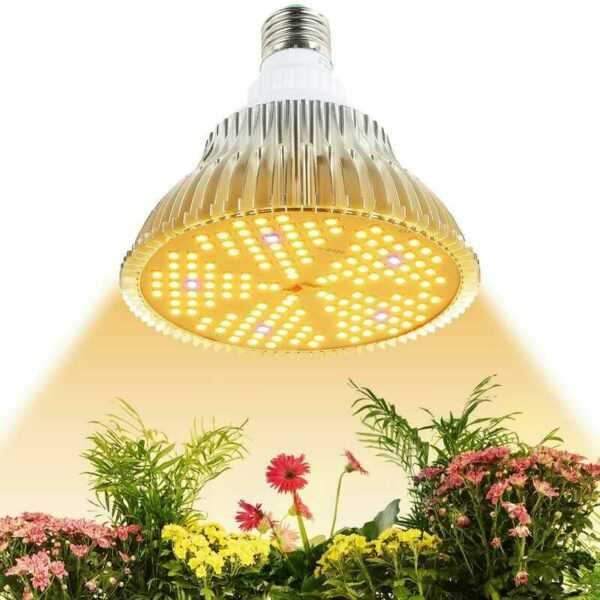 180W Pflanzenlicht, 150 LED Vollspektrum-Pflanzenlampe, E27-Pflanzenwachstums-Glühbirnenlampe für Zimmerpflanzen, Keimung, Gemüse, Blumen,