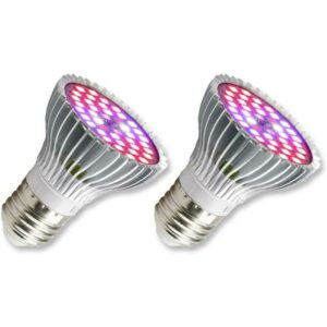 Litzee - E27 LED Gartenbaulampe für Pflanzen, 30 W E27 mit 40LED Vollspektrum-Pflanzenlampe, AC 85-265 V, Innenblumen- und Gartenlampe für Garten /