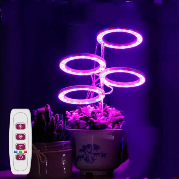 Pflanzenlampe 80 LED 27W Kultivierungslampe 4 Köpfe Gartenbaubeleuchtung 360 ° 5V