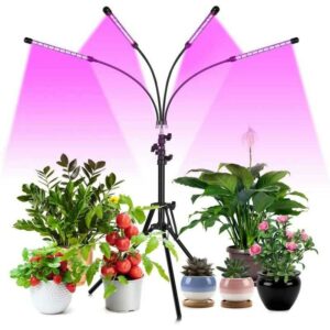 Pflanzenlampe LED 40W 4 Heads Pflanzenlicht Pflanzenleuchte Wachstumslampe mit Ständer Vollspektrum für Zimmerpflanzen-Thsinde