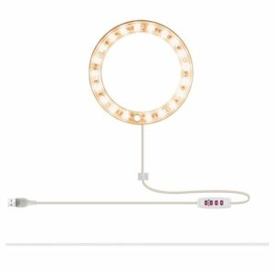 Rosnek Pflanzenlampe "1-4 Ringlicht-Kopf,Vollspektrum,dimmbares,für Indoor-Pflanzen", Timer,USB
