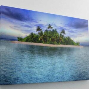 DesFoli Leinwandbild "Insel Meer Strand Palmen Sonne Natur L0423"