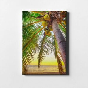 DesFoli Leinwandbild "Palmen Strand Sommer Sonne LH0153"
