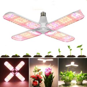 E27 2/3/4 Klingen Vollspektrum LED Grow Glühbirne Falten Hydroponic Zimmerpflanzen Wachstumslampe 85-265V