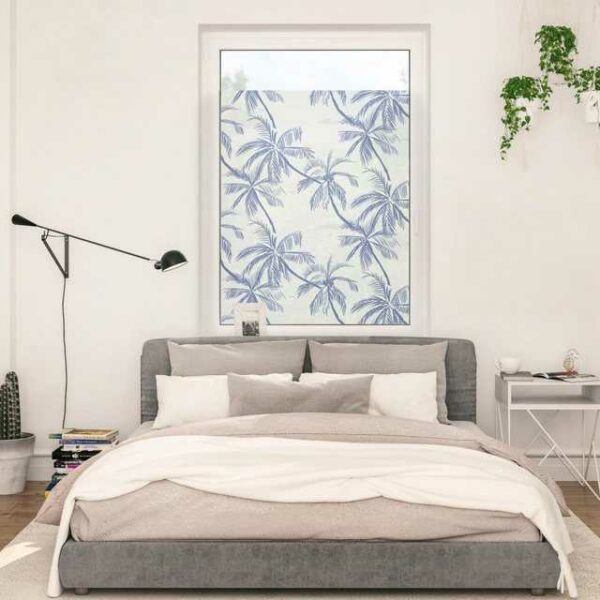 Fensterfolie "Fensterfolie selbstklebend, Sichtschutz, Blueprint Palms - Blau", LICHTBLICK ORIGINAL, blickdicht, glatt