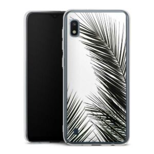 Galaxy A10 Handy Hard Case Schutzhülle transparent Smartphone Backcover Jungle Palm Tree Leaves Hard Case