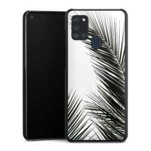 Galaxy A21s Handy Hard Case Schutzhülle schwarz Smartphone Backcover Jungle Palm Tree Leaves Hard Case