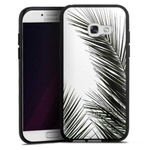 Galaxy A3 (2017) Handy Silikon Hülle Case schwarz Handyhülle Jungle Palm Tree Leaves