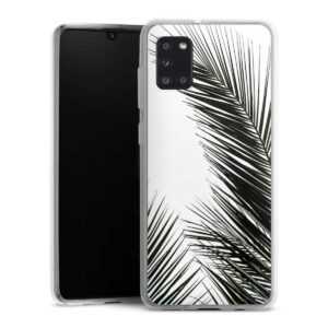 Galaxy A31 Handy Silikon Hülle Case transparent Handyhülle Leaves Palm Tree Jungle Silikon Case