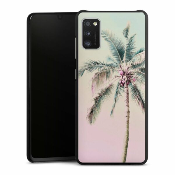 Galaxy A41 Handy Hard Case Schutzhülle schwarz Smartphone Backcover Palm Tree Pastel Tropical Hard Case