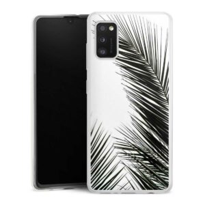 Galaxy A41 Handy Slim Case extra dünn Silikon Handyhülle transparent Hülle Jungle Palm Tree Leaves Silikon Slim Case