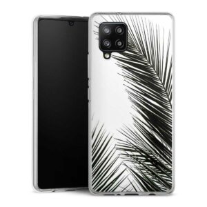 Galaxy A42 5G Handy Silikon Hülle Case transparent Handyhülle Jungle Palm Tree Leaves Silikon Case