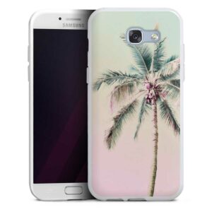 Galaxy A5 (2017) Handy Silikon Hülle Case weiß Handyhülle Palm Tree Pastel Tropical Silikon Case