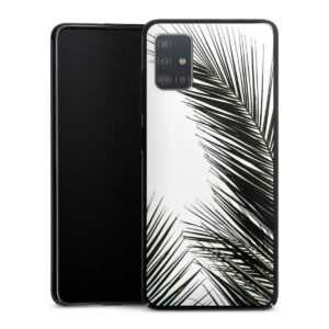 Galaxy A51 Handy Hard Case Schutzhülle schwarz Smartphone Backcover Jungle Palm Tree Leaves Hard Case
