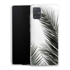 Galaxy A51 Handy Hard Case Schutzhülle weiß Smartphone Backcover Leaves Palm Tree Jungle Hard Case