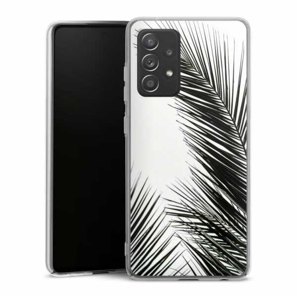 Galaxy A52 Handy Hard Case Schutzhülle transparent Smartphone Backcover Jungle Palm Tree Leaves Hard Case