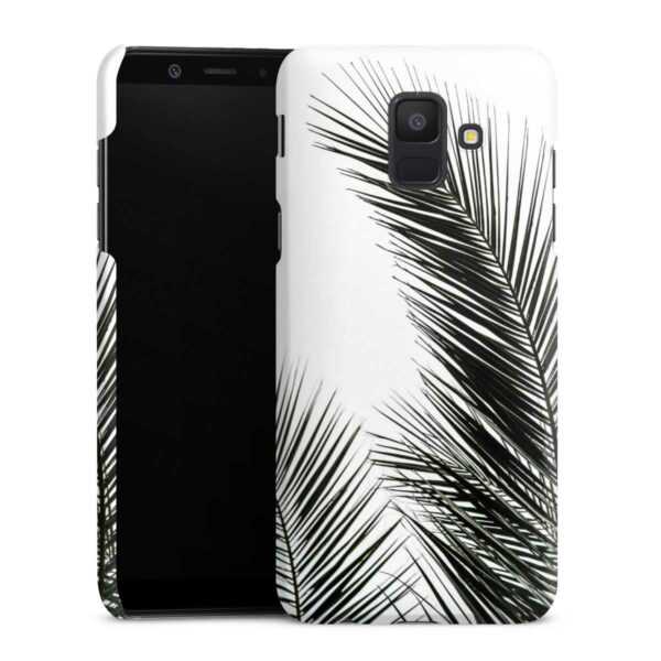 Galaxy A6 (2018) Handy Premium Case Smartphone Handyhülle Hülle glänzend Leaves Palm Tree Jungle Premium Case