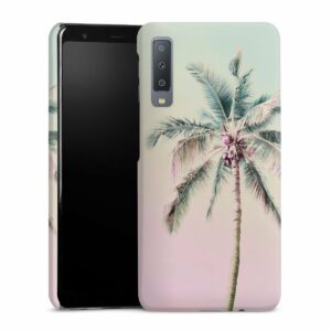 Galaxy A7 (2018) Handy Premium Case Smartphone Handyhülle Hülle matt Palm Tree Pastel Tropical Premium Case