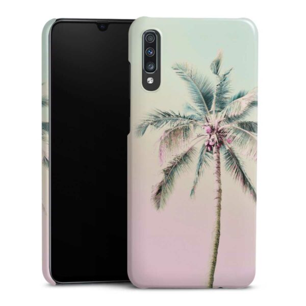 Galaxy A70 Handy Premium Case Smartphone Handyhülle Hülle glänzend Palm Tree Pastel Tropical Premium Case