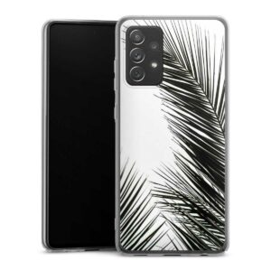 Galaxy A72 Handy Hard Case Schutzhülle transparent Smartphone Backcover Leaves Palm Tree Jungle Hard Case