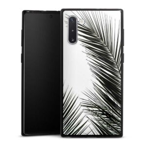 Galaxy Note 10 Handy Silikon Hülle Case schwarz Handyhülle Leaves Palm Tree Jungle
