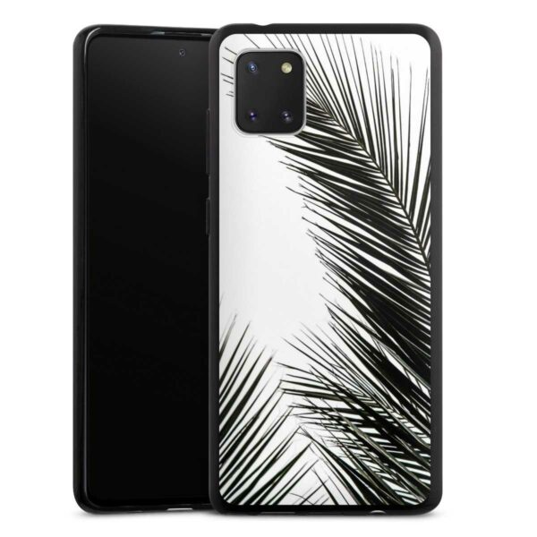 Galaxy Note 10 lite Handy Silikon Hülle Case schwarz Handyhülle Jungle Palm Tree Leaves