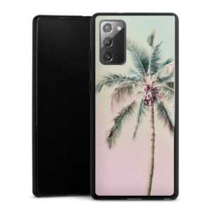 Galaxy Note 20 Handy Silikon Hülle Case schwarz Handyhülle Palm Tree Pastel Tropical