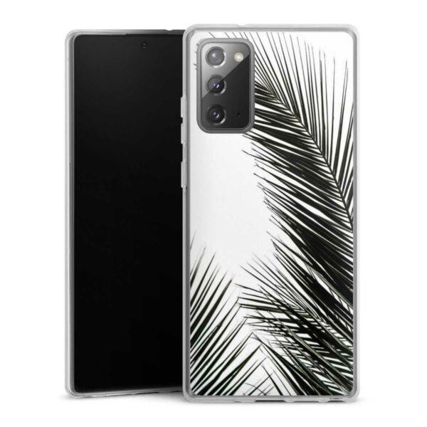 Galaxy Note 20 Handy Slim Case extra dünn Silikon Handyhülle transparent Hülle Jungle Palm Tree Leaves Silikon Slim Case