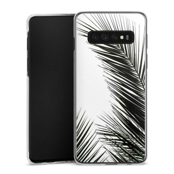 Galaxy S10 Plus Handy Hard Case Schutzhülle transparent Smartphone Backcover Leaves Palm Tree Jungle Hard Case