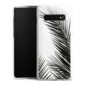 Galaxy S10 Plus Handy Hard Case Schutzhülle weiß Smartphone Backcover Leaves Palm Tree Jungle Hard Case