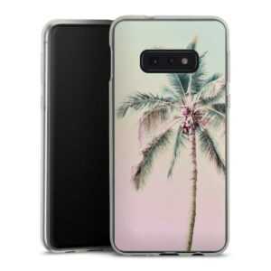 Galaxy S10e Handy Silikon Hülle Case transparent Handyhülle Palm Tree Pastel Tropical Silikon Case