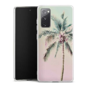 Galaxy S20 FE 5G Handy Hard Case Schutzhülle transparent Smartphone Backcover Palm Tree Pastel Tropical Hard Case