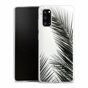 Galaxy S20 Handy Slim Case extra dünn Silikon Handyhülle transparent Hülle Jungle Palm Tree Leaves Silikon Slim Case