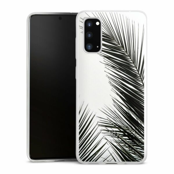 Galaxy S20 Handy Slim Case extra dünn Silikon Handyhülle transparent Hülle Jungle Palm Tree Leaves Silikon Slim Case