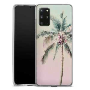 Galaxy S20 Plus 5G Handy Silikon Hülle Case transparent Handyhülle Palm Tree Pastel Tropical Silikon Case